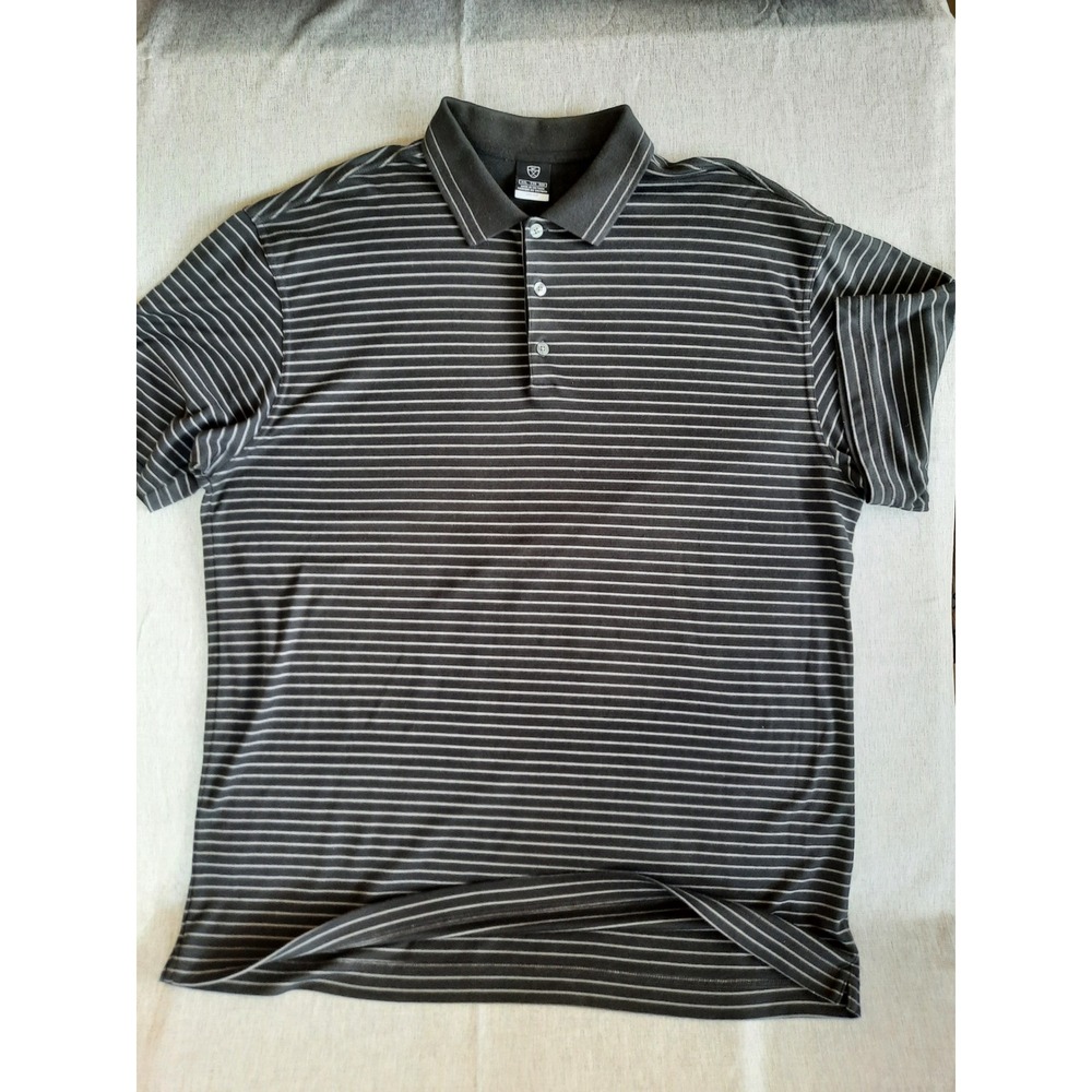 Nike Dri-Fit Men's 2XL Striped Golf Polo Shirt Short Sleeve Polyester Blend